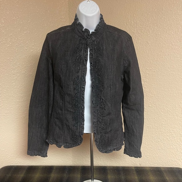 4/$15 Women's Black Denim Jacket - Picture 1 of 6